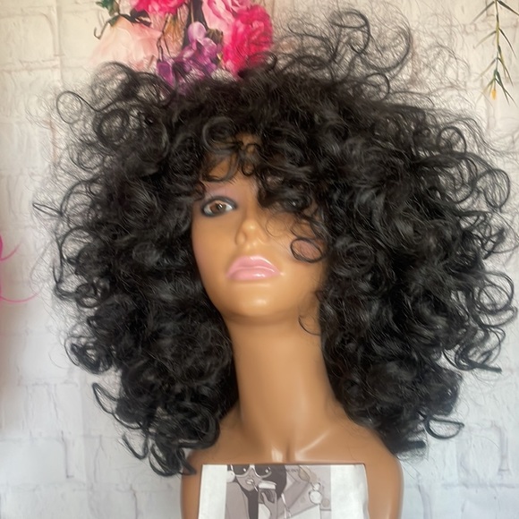 ✨ BLACK SOFT AFRO CURLY  CURLS FULL CAP WIG *NEW* - Picture 3 of 12
